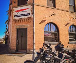 It’s a bluebird day to take a ride over to the Cutthroat Club for dinner!